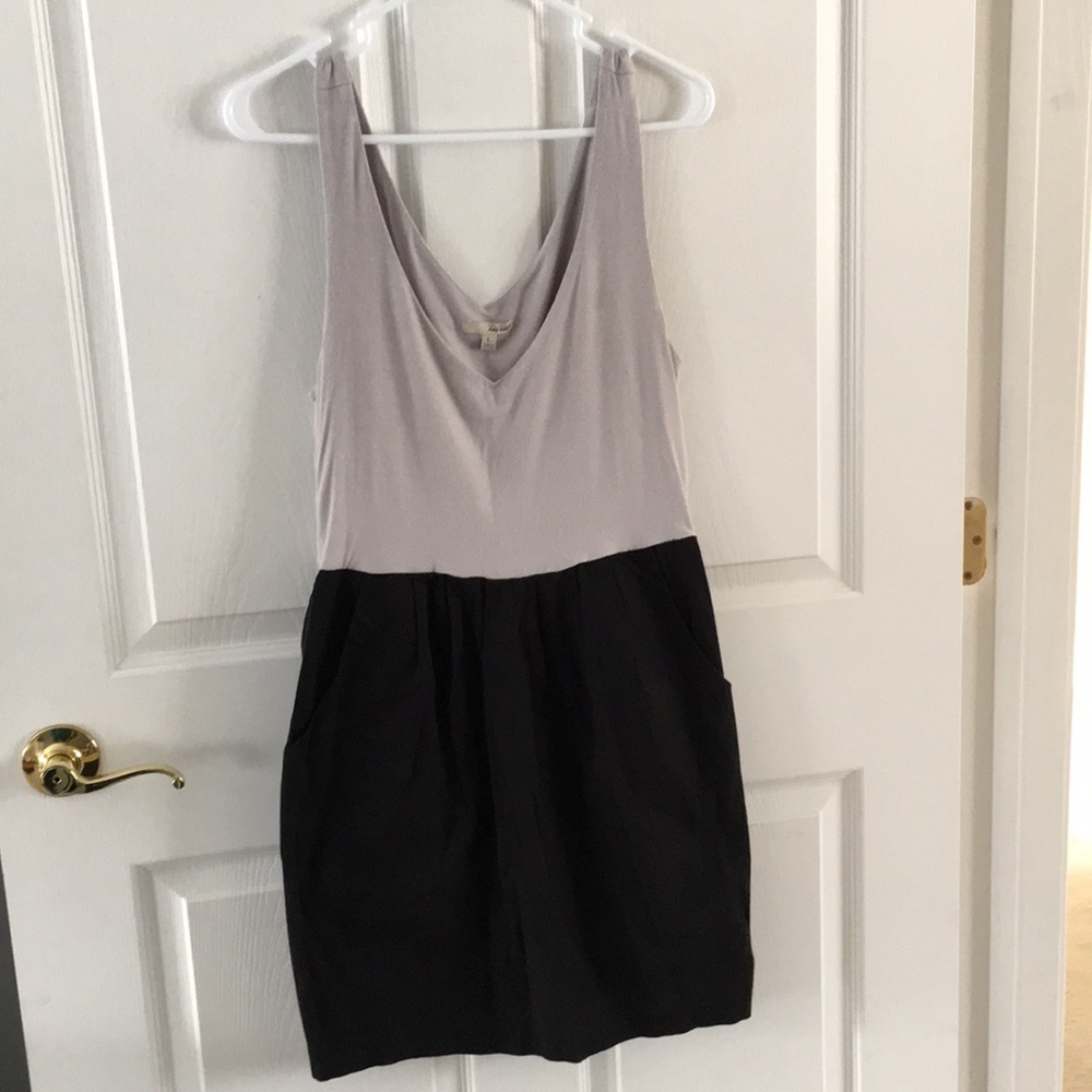 Gray and black dress